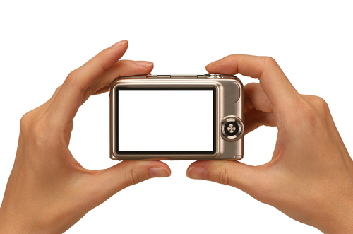 camera held in hands